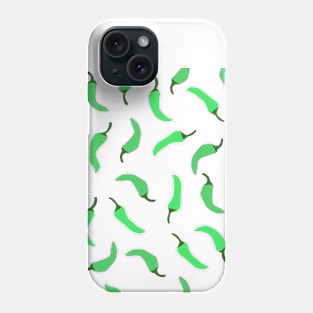 Green chilli peppers. Phone Case