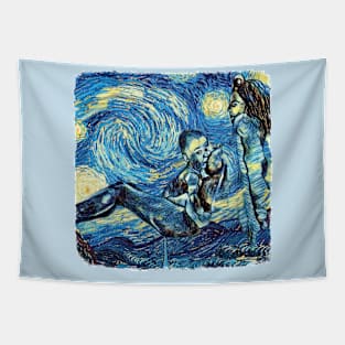 Mom And Son Van Gogh Style Tapestry