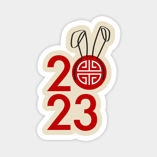 Happy New Year of the Rabbit Magnet by MiFDesigns