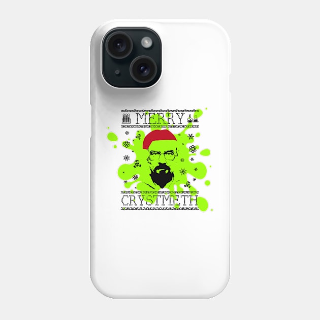 Breaking Bad Heisenberg Merry Chrystmeth Christmas Phone Case by joeysartworld