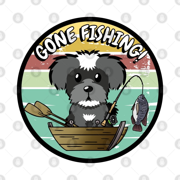 Cute schnauzer has gone fishing by Pet Station