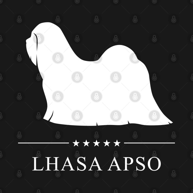 Lhasa Apso Dog White Silhouette by millersye