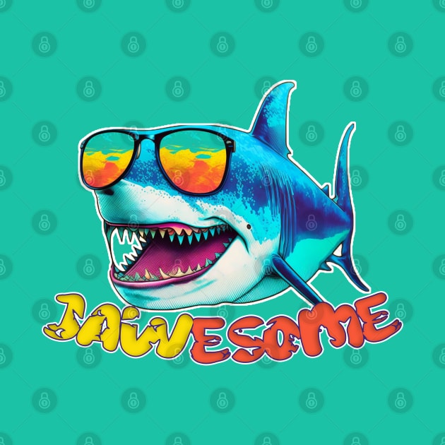 Jawsome! | Funny Shark Awesome Art by nonbeenarydesigns