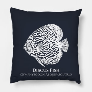 Discus Fish with Common and Scientific Names - aquarium lovers design Pillow