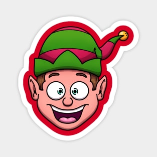 Cute Christmas Elf Face Magnet