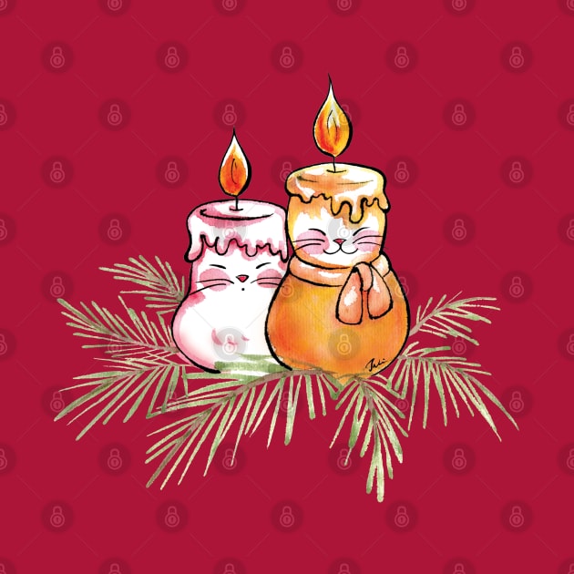 Xmas blessing cats candle by juliewu