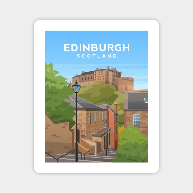 Edinburgh Castle, Scotland Magnet by typelab