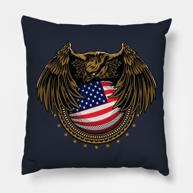 eagle flag America Pillow by Mako Design 