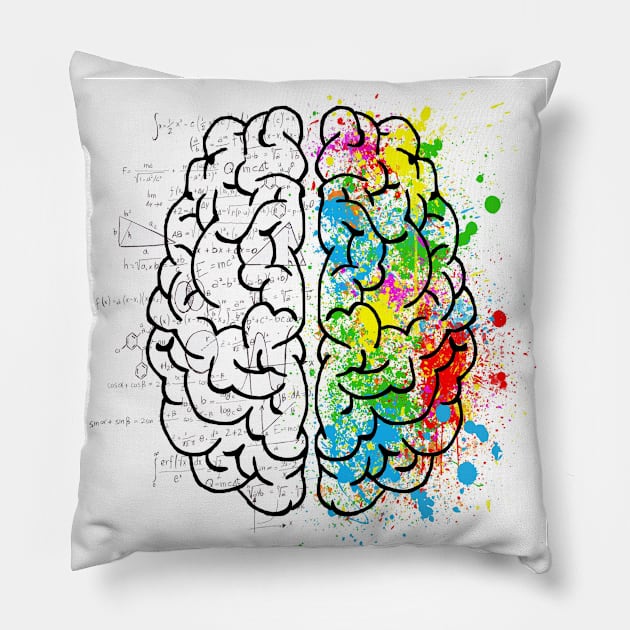 Fifty Fifty Brain Pillow by CalessStreetWear