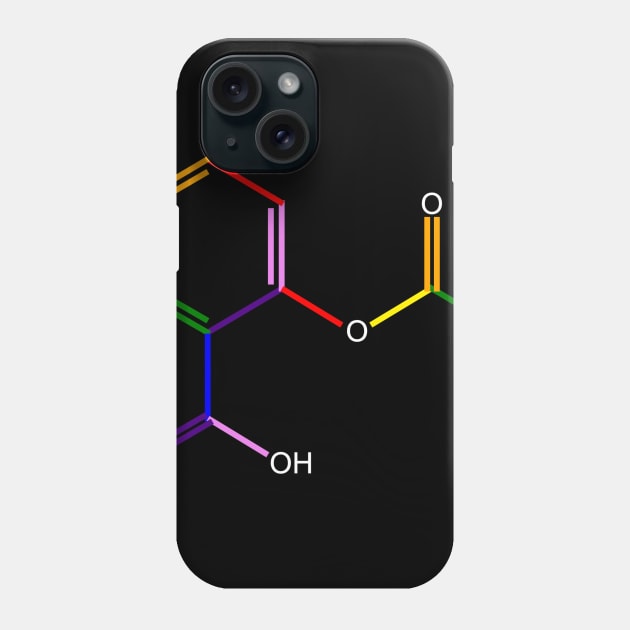 Aspirin Molecule Rainbow Chemistry Phone Case by ChemECool