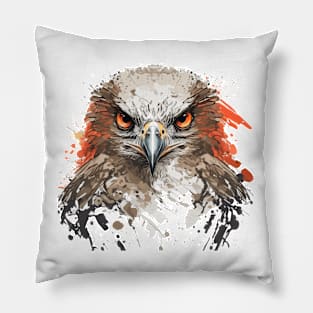 Falcon Portrait Animal Painting Wildlife Outdoors Adventure Pillow