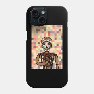 Puppet Master's Pixel Art - Mexican Character with Painted Eyes and Wood Pixel Item Phone Case