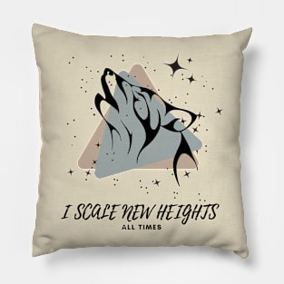 Wolf Roar I Scale New Height Pillow