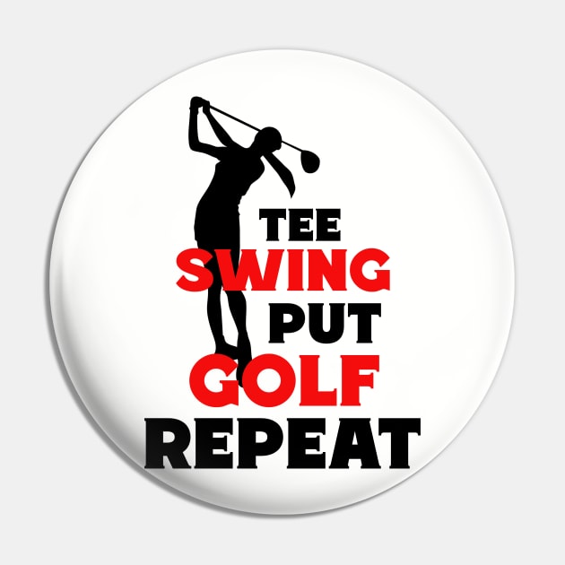 FUNNY Sports Golf Quote Red Black Pin by SartorisArt1