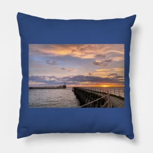 January Sunrise at the end of the pier Pillow