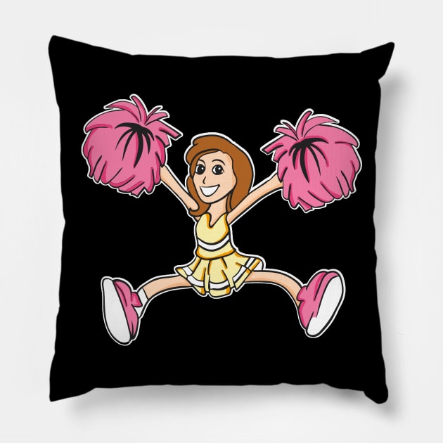 Cute Cheerleader Girl - T-Shirt or Gift for every Cheer Girl, Mom or Cheerleading Girls Pillow by Shirtbubble