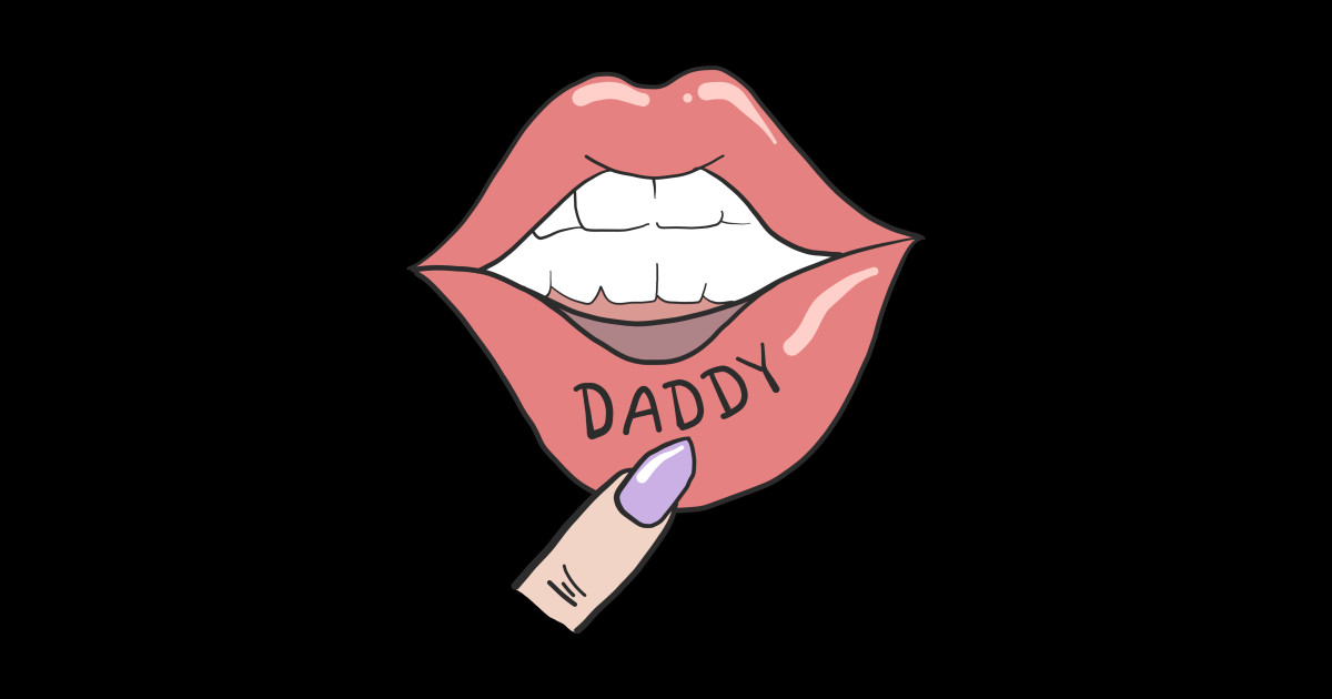 DADDY Lip Tattoo Liptattoo Sticker TeePublic