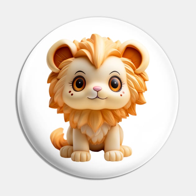 Adorable Kawaii Baby Lion Pin by Cuteopia Gallery