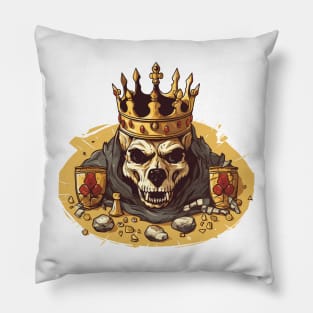 Wolf with crown - Royalcore - Grotesque wolf skull Pillow