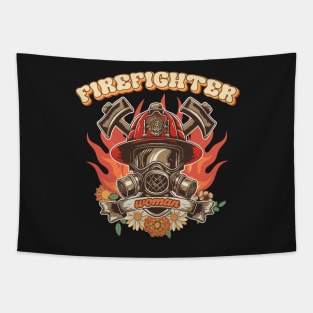 Firefighter woman Fire girl Tapestry