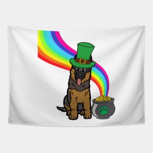 Funny Guard Dog Leprechaun Tapestry