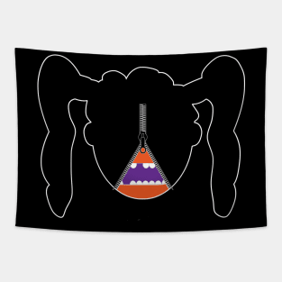 Impatient Halloween Monster Scary Orange True Face Zipper Tapestry