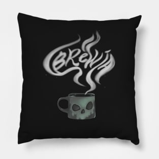 Funny Bruja Coffee Halloween Skull Mug Pillow