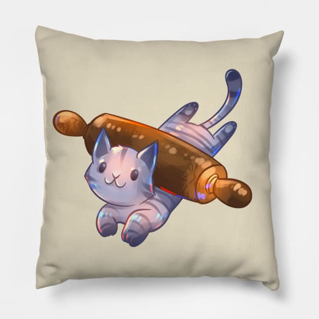 Rolling Pin Cat Pillow by Claire Lin