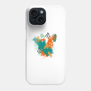 Grunge Brush Strokes in Orange + Teal Phone Case