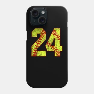 Fastpitch Softball Number 24 #24 Softball Shirt Jersey Uniform Favorite Player Biggest Fan Phone Case