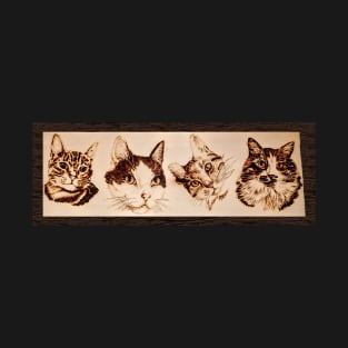 Wood Burn Cats T-Shirt