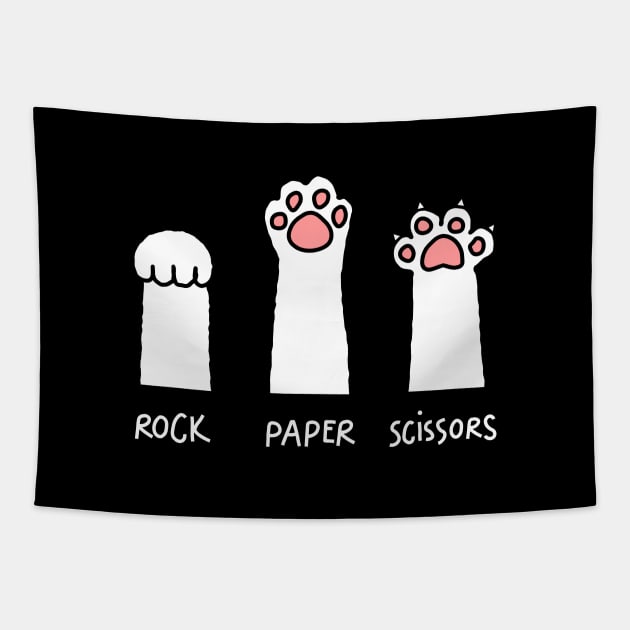 Rock Paper Scissors: Funny cat Tapestry by threadfulcat