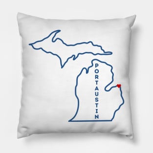 Port Austin MI Love (Navy) Pillow