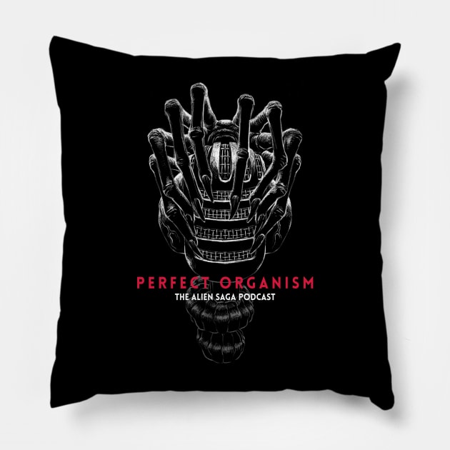 Perfect Organism Official t-shirt Design Pillow by Perfect Organism Podcast & Shoulder of Orion Podcast