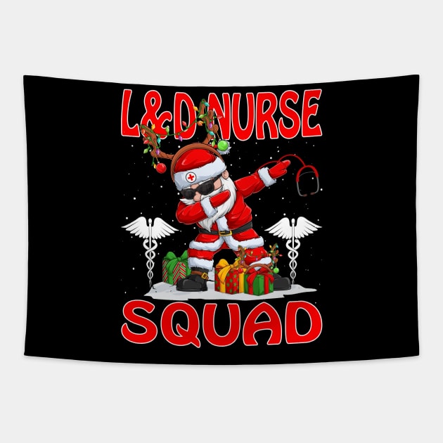 Christmas L And D Nurse Squad Reindeer Pajama Dabing Santa Tapestry by intelus