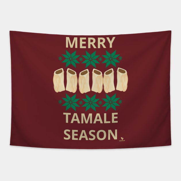 Merry Tamale Season Cheeky Holiday Humor Tapestry by Tshirtfort