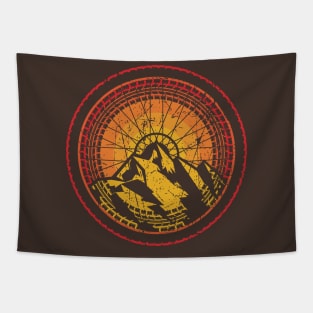 MTB Mountain Biking Rust Sun Tread Design Tapestry