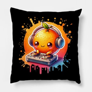 Watercolor Kawaii Orange DJ Pillow