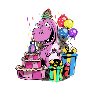 Dinosaur Birthday 8 - 8th Birthday Girl T-Shirt