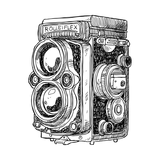 Hand-drawn vintage camera by Digster