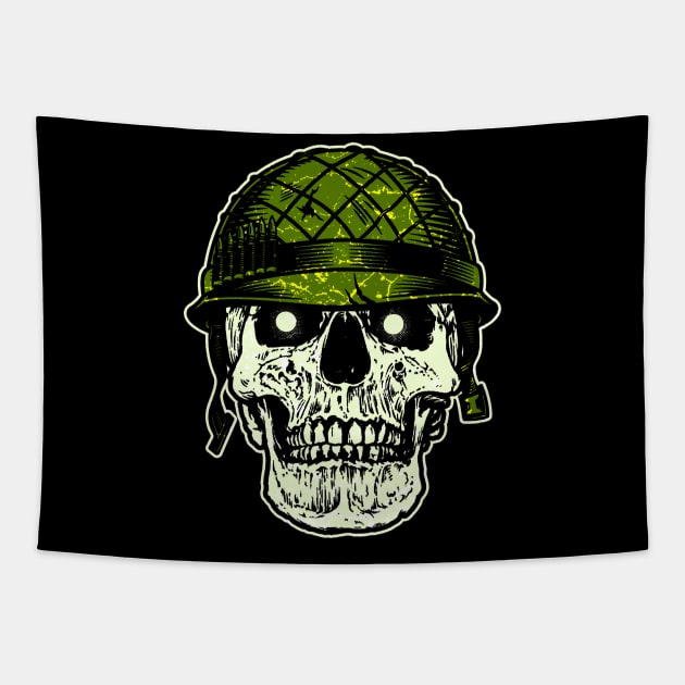 Skull Soldier Tapestry by Mila46