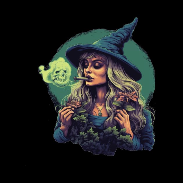 Blonde Stoner Witch by Phosphene Prints