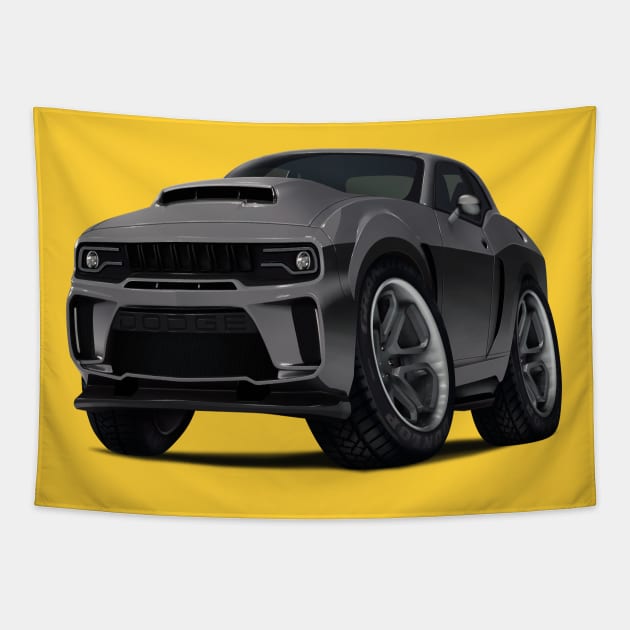 Dodge Challenger "Mad Max" Tapestry by BoombasticArt