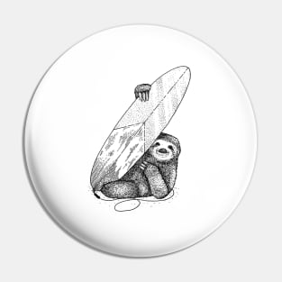 surf sloth Pin