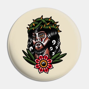 Traditional Jesus Tattoo Piece Pin