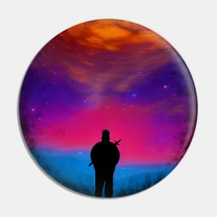 Warrior Staring At The Sky Pin