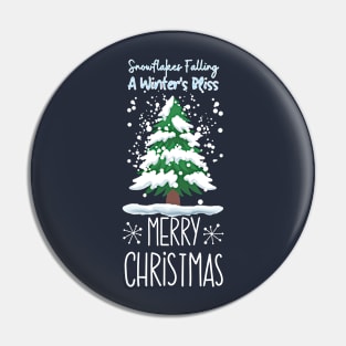 Winter's Bliss: Snowflakes & Merry Christmas Pin