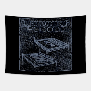 Drowning Pool Technical Drawing Tapestry