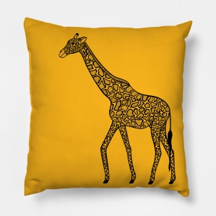 Nubian Giraffe Ink Art Design - cool animal art - light colors Pillow