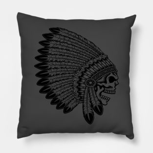 Indian Headdress Skull Pillow